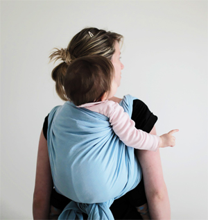 back carry in Ling Ling d'amou's baby wrap