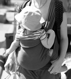 meitai porte bébé appui-tête du Mid-Tai en position basse