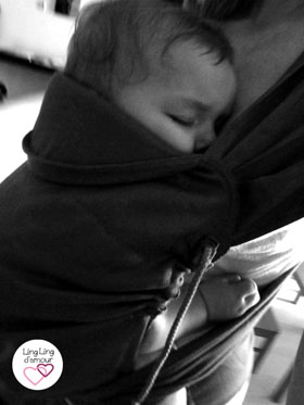 headrest sleeping baby in a meitai carrier